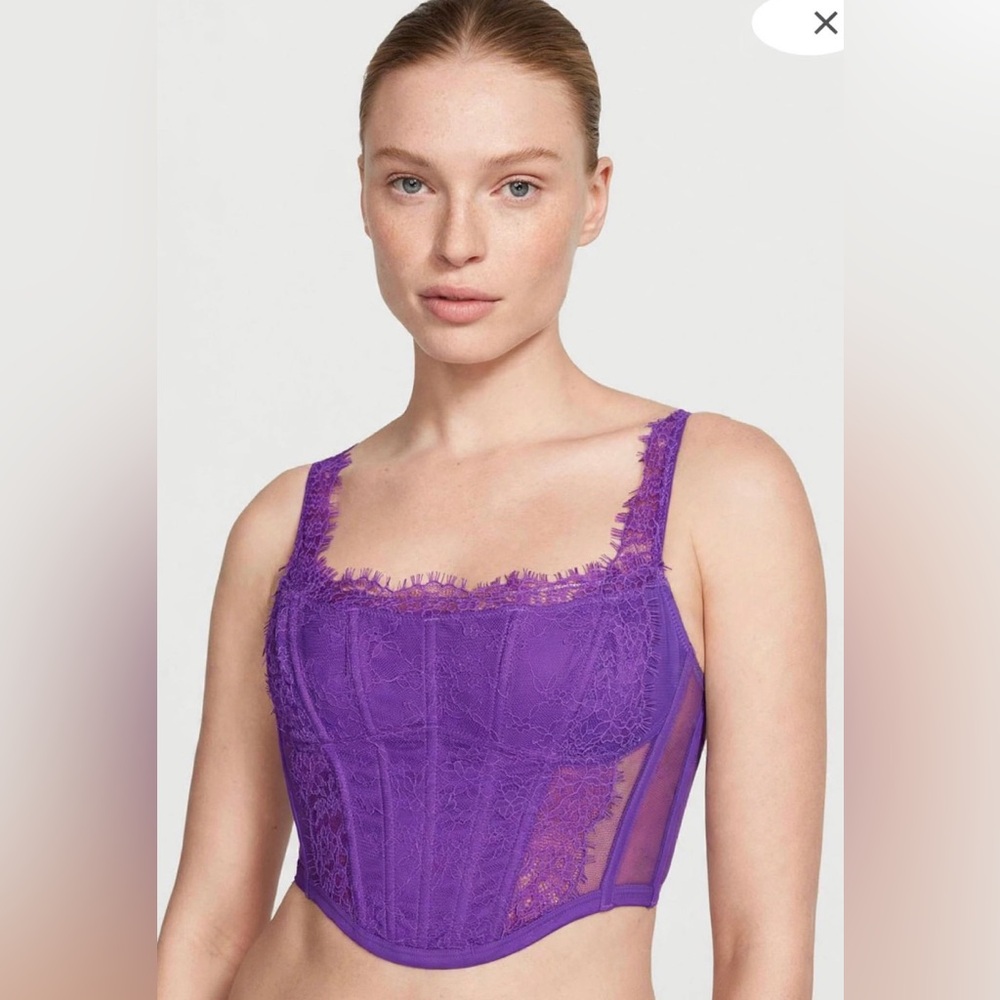 Victoria's Secret Purple Lace Corset Top XS
